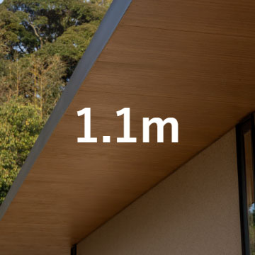 1.1mと軒の長い屋根